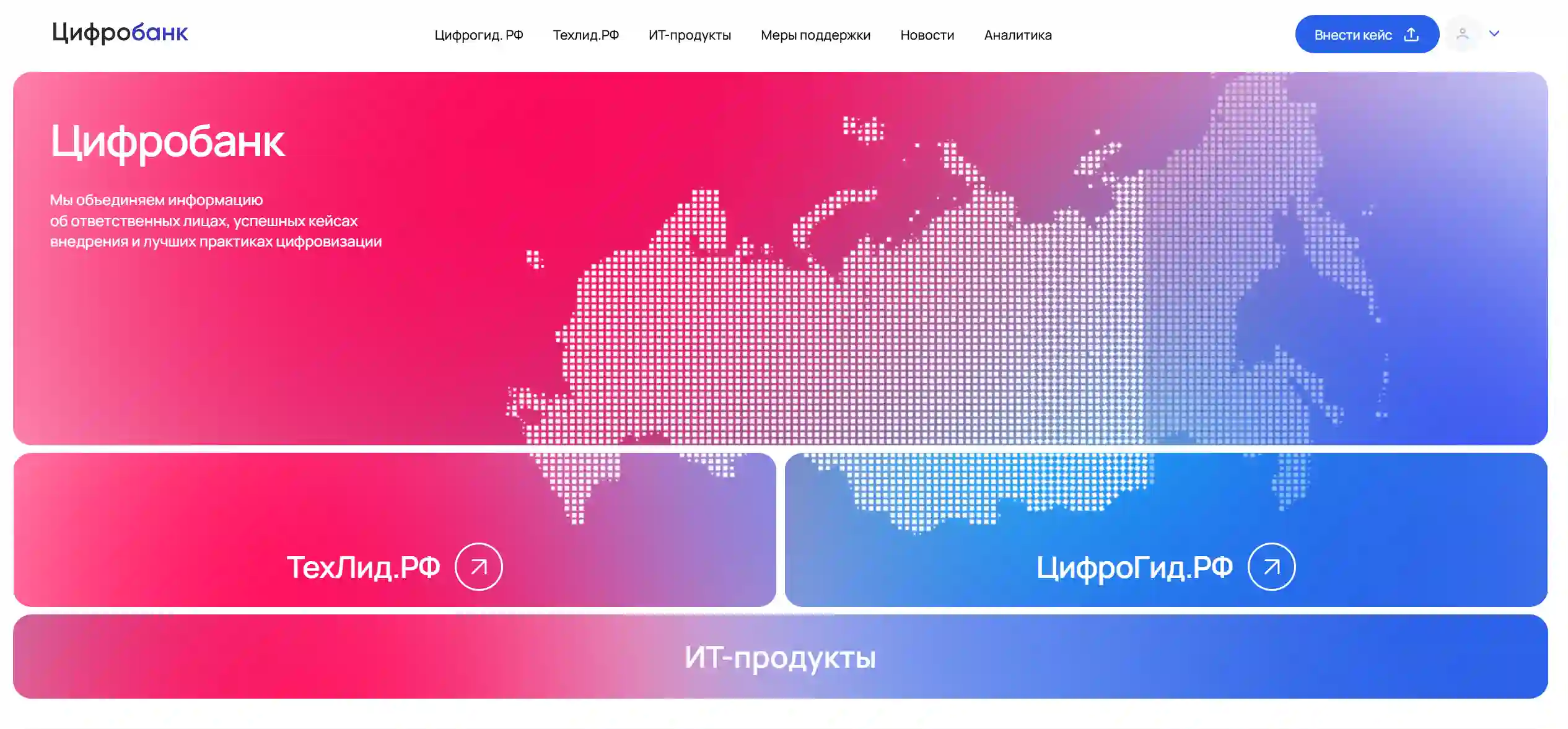 Скриншот шапки платформы &laquo;Цифробанк&raquo;